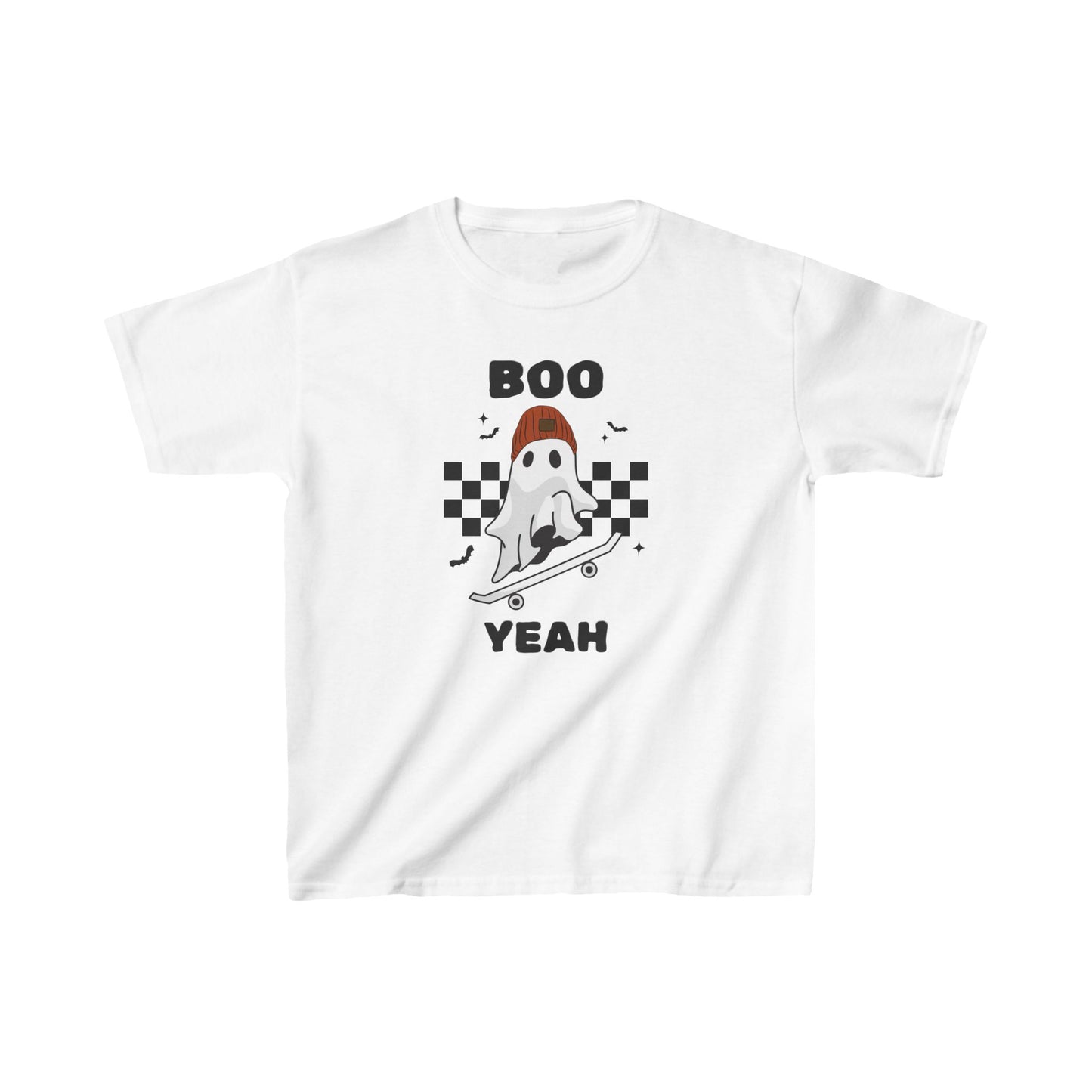 Halloween Ghost Kids T-Shirt, Ghost Skateboarding