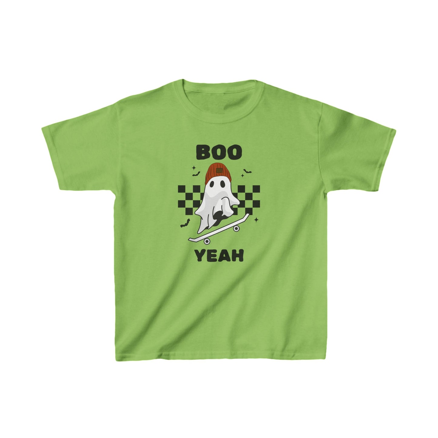 Halloween Ghost Kids T-Shirt, Ghost Skateboarding