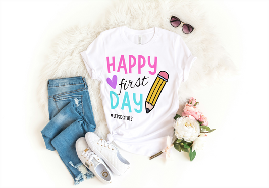 Happy First Day of School Shirt,Teacher Gift, Gift for Teachers