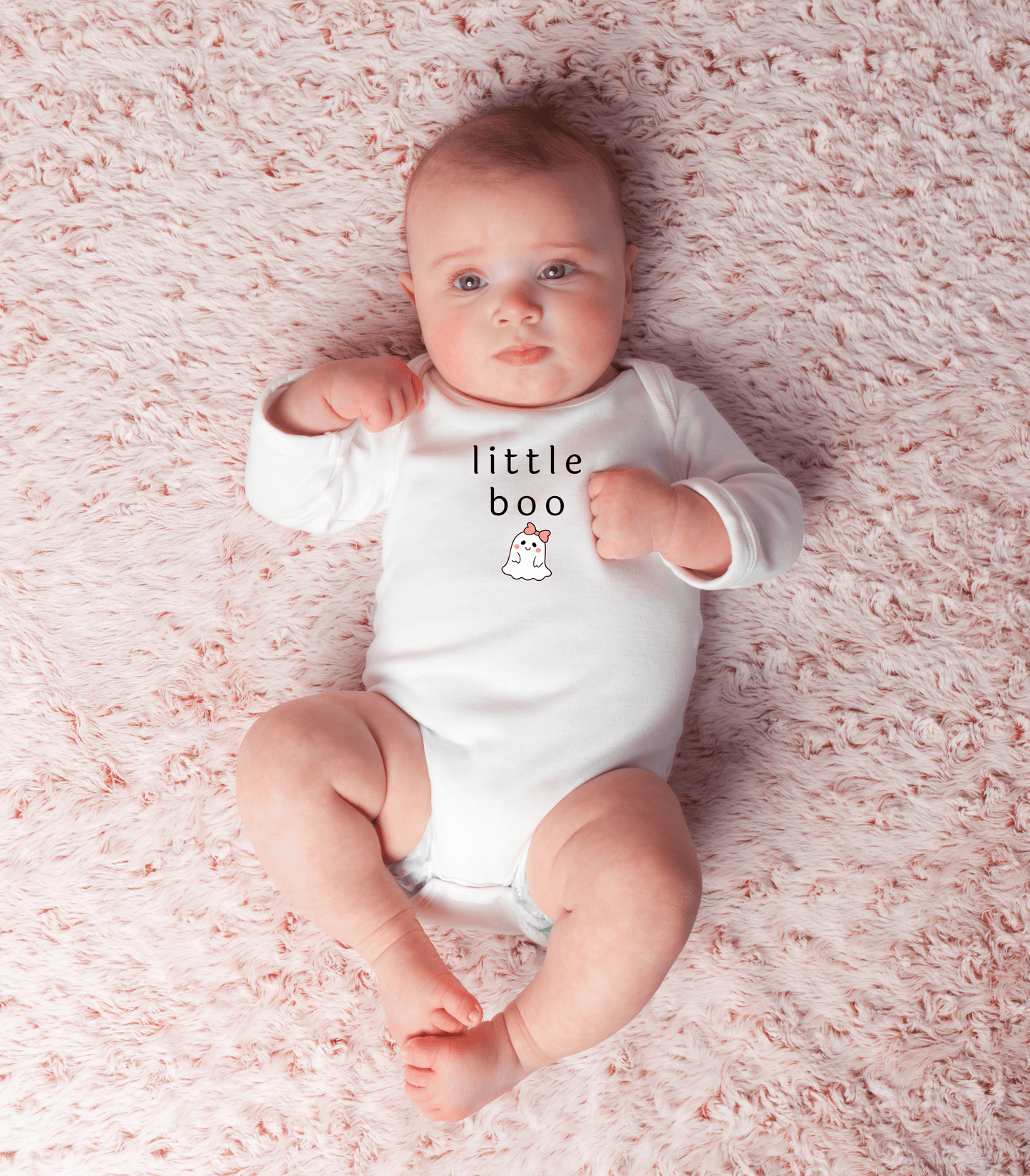 Little Boo Baby Onesie, Baby Halloween Bodysuit, Halloween Baby Outfit, Fall Baby Clothes, Infant Long Sleeve Bodysuit