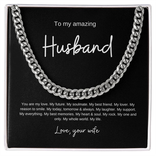 For Husband From Wife Cuban Link Chain