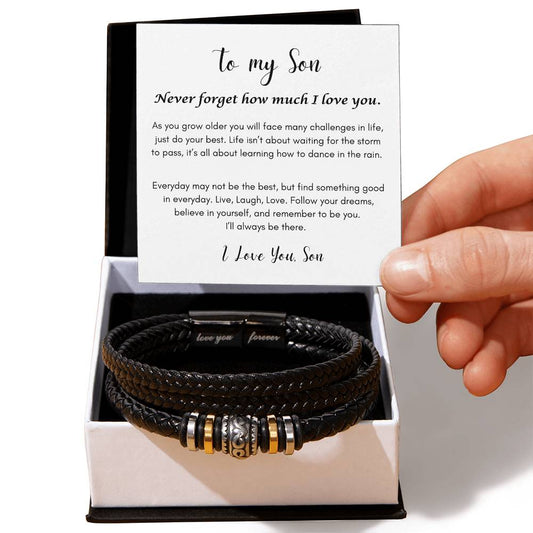 Love you forever bracelet, To my Son, Gift from Mom/Dad